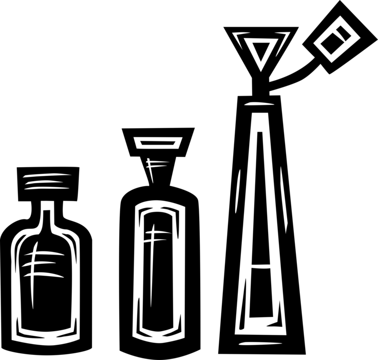 Vector Illustration of Perfume and Cologne Cosmetics Fragrance Atomizer