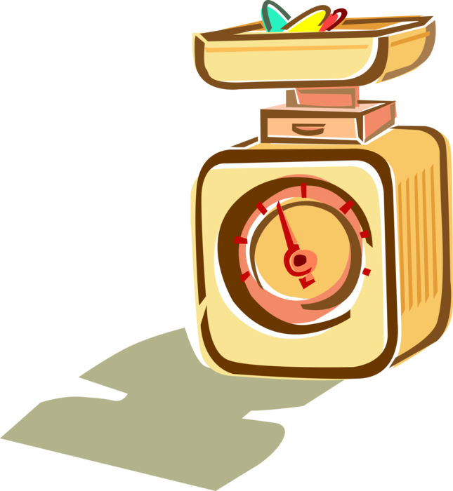 Vector Illustration of Weighing Scale Force-Measuring Device for Weight Measurement