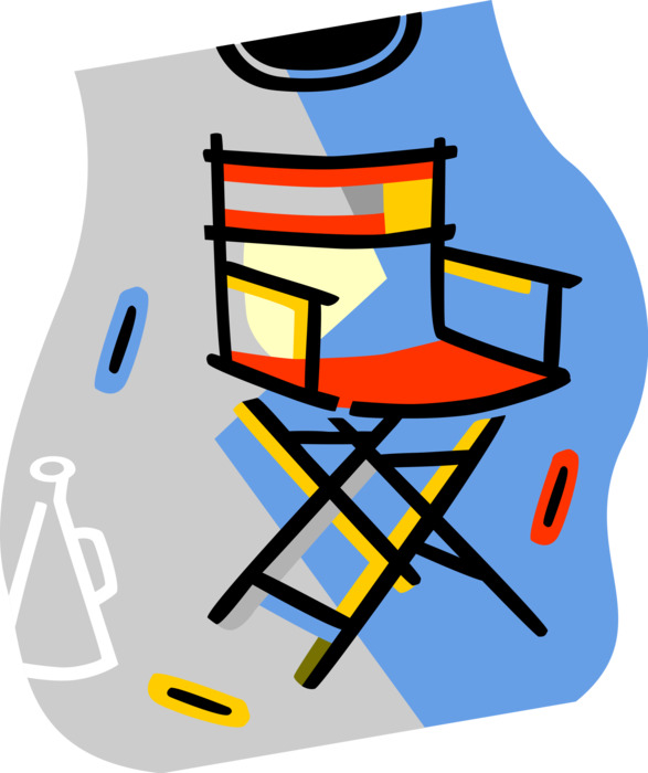 Vector Illustration of Hollywood Cinematic Motion Picture Movie Film Set Director's Chair