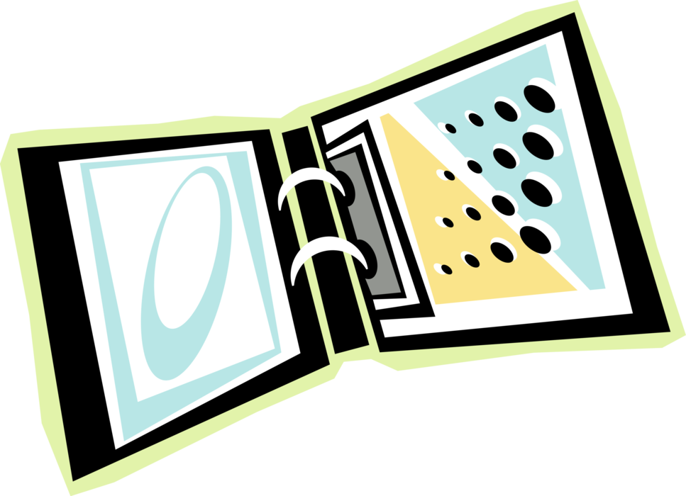 Vector Illustration of Ringed Binder Holds Hole Punched Papers