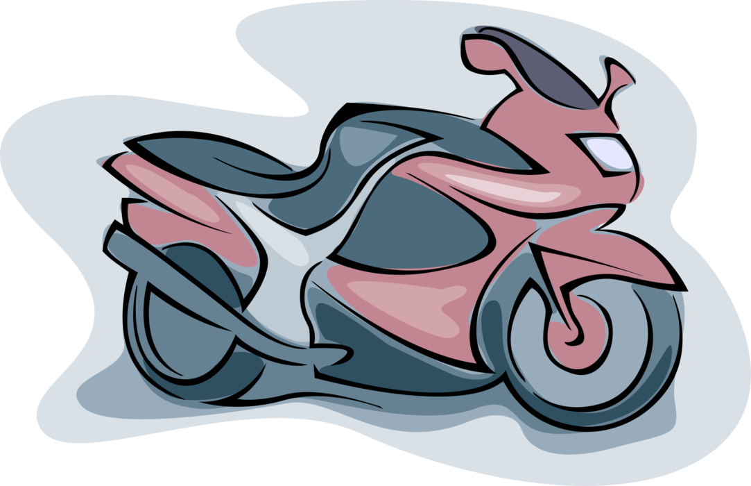 Vector Illustration of Motorcycle or Motorbike Motor Vehicle