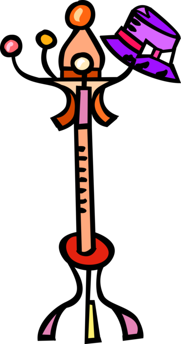 Vector Illustration of Coat Rack or Hat Rack