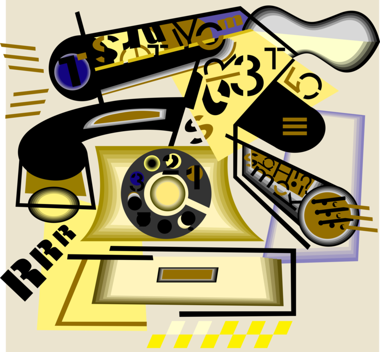 Vector Illustration of Telephone and Telecommunications by Wire, Optical Fiber or other Electromagnetic Systems