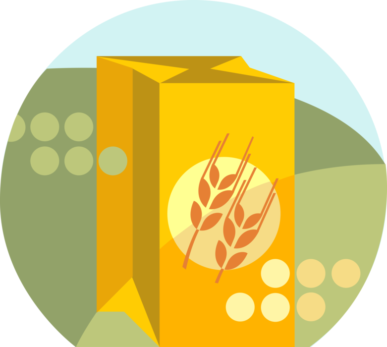 Vector Illustration of Bushel of Wheat Grain Milled Flour