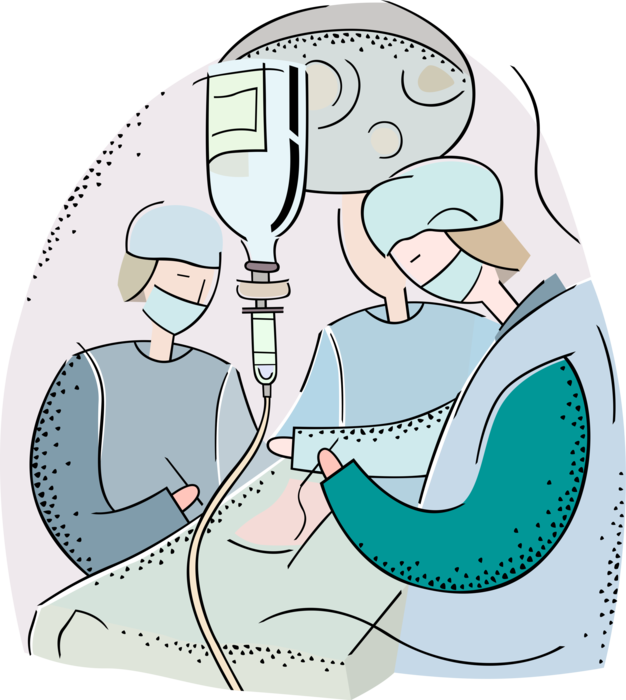 Vector Illustration of Health Care Professional Doctor Physicians in Hospital Operating Room Surgery