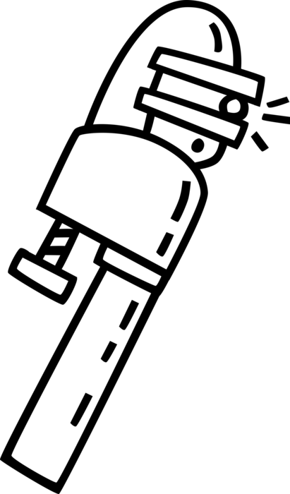 Vector Illustration of Pipe Wrench or Stillson Wrench used for Turning Soft Iron Pipes