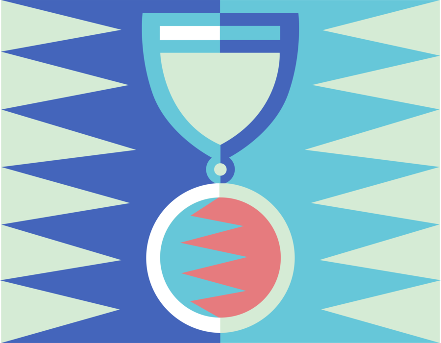 Vector Illustration of Medal or Medallion Recognizes Sporting, Military, Scientific, Academic Achievements