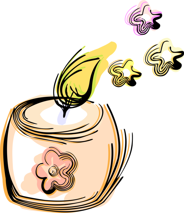 Vector Illustration of Scented Fragrance Candle 