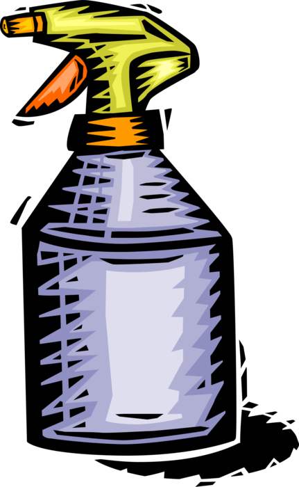 Vector Illustration of Spray Pump Bottle with Cleaning Product