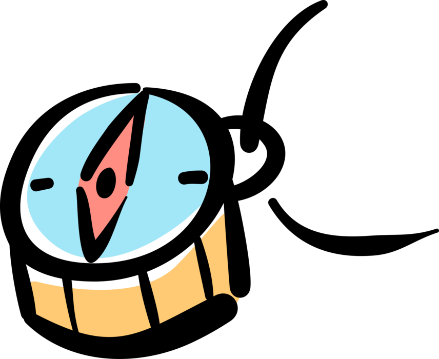 Vector Illustration of Magnetic Compass for Navigation and Finding Direction Points to "Magnetic North"