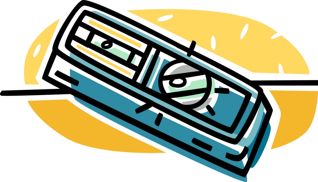 Vector Illustration of Spirit or Bubble Level Horizontal or Vertical Levelling Instrument