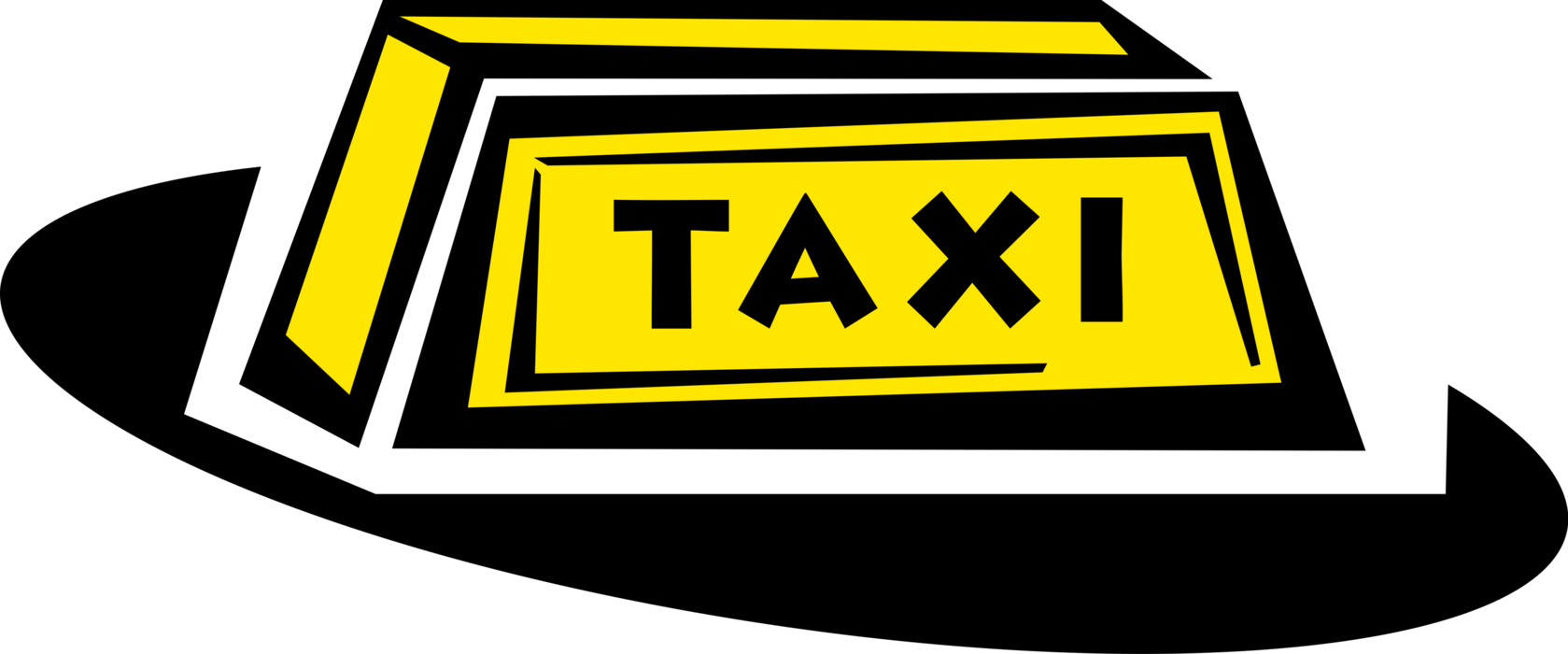 Vector Illustration of Taxicab Taxi or Cab Vehicle for Hire Automobile Motor Car Sign