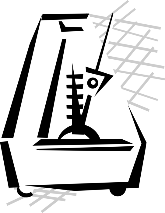 Vector Illustration of Musician's Metronome Helps Keep Steady Tempo