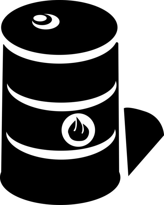 Vector Illustration of Toxic Chemicals Spilling from Barrel or Oil Drum