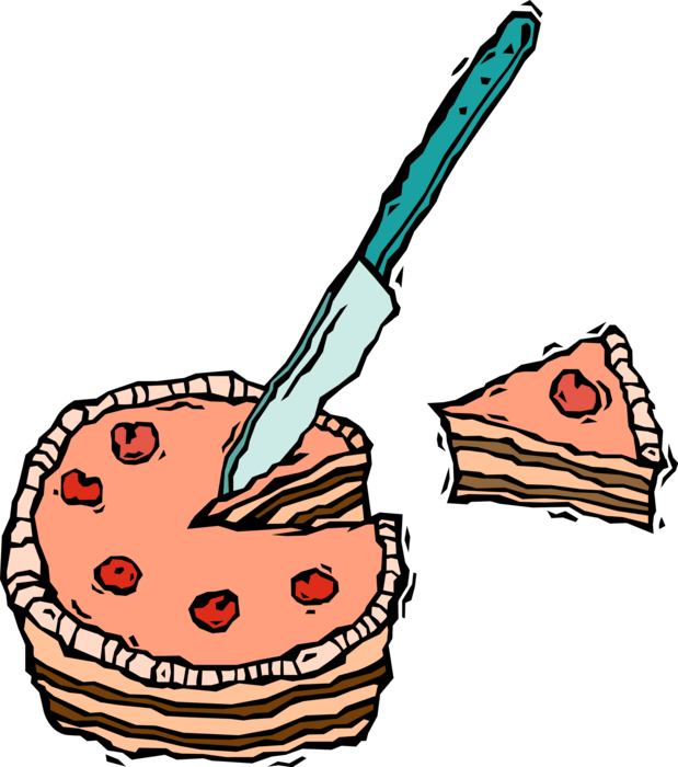 Vector Illustration of Sweet Dessert Baked Cake