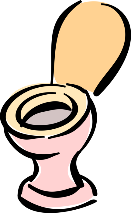 Vector Illustration of Toilet Sanitation Fixture for Disposal of Human Urine and Feces