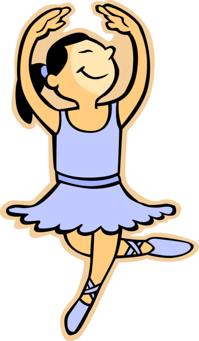 Vector Illustration of Primary or Elementary School Student Ballet Ballerina Dancer