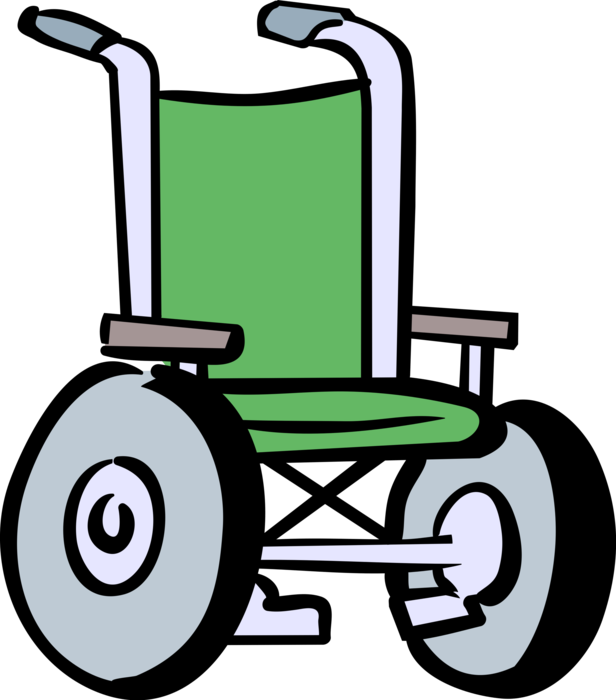 Vector Illustration of Handicapped or Disabled Wheelchair used by Injured or Disabled People