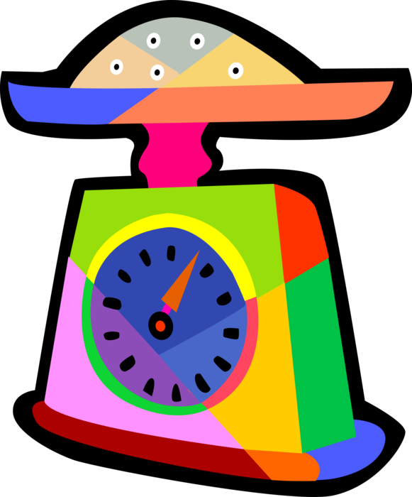 Vector Illustration of Weigh Scale Force-Measuring Device for Weight Measurement