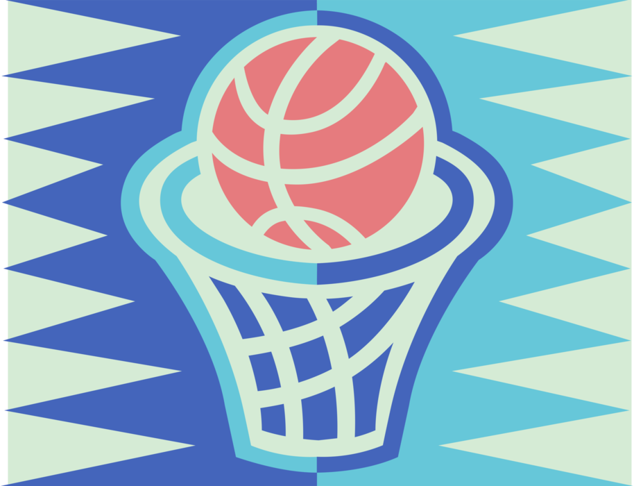 Vector Illustration of Sport of Basketball Game Sports Ball and Hoop Net
