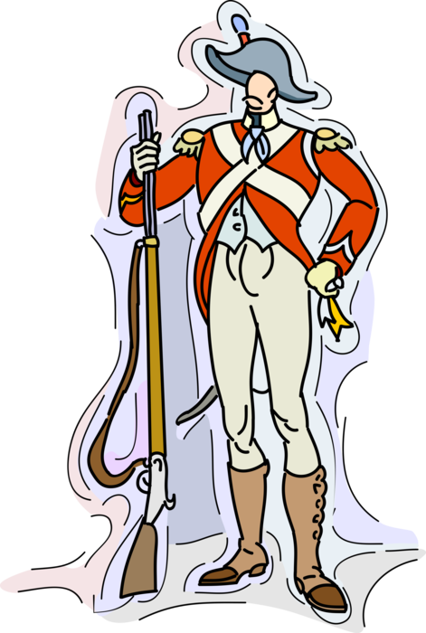 Vector Illustration of 19th Century Military Soldier with Rifle Musket