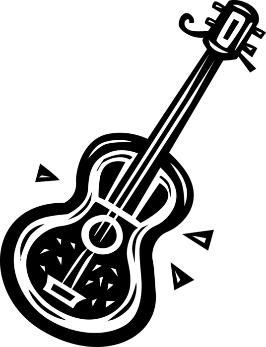 Vector Illustration of Acoustic Guitar Stringed Musical Instrument