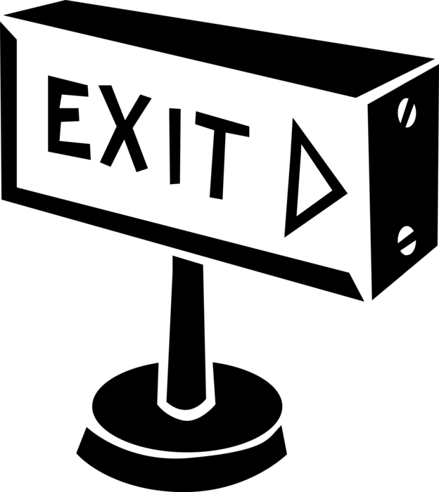 Vector Illustration of Illuminated Exit Sign