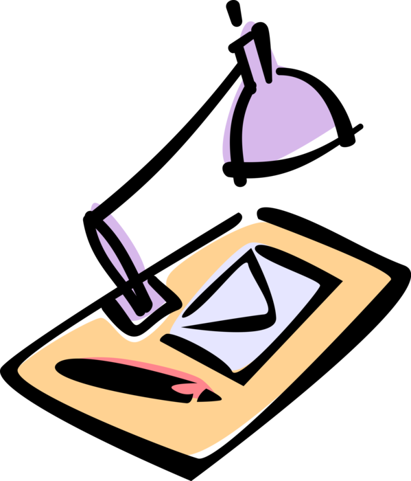 Vector Illustration of Desk Lamp Provides Illuminated Light Source
