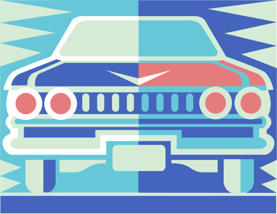 Vector Illustration of Sedan Automobile Motor Vehicle Car