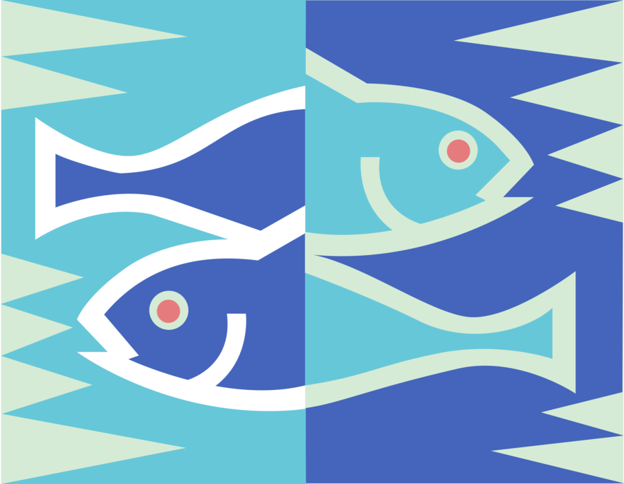 Vector Illustration of Astrological Horoscope Astrology Signs of the Zodiac - Water Sign Pisces Fish