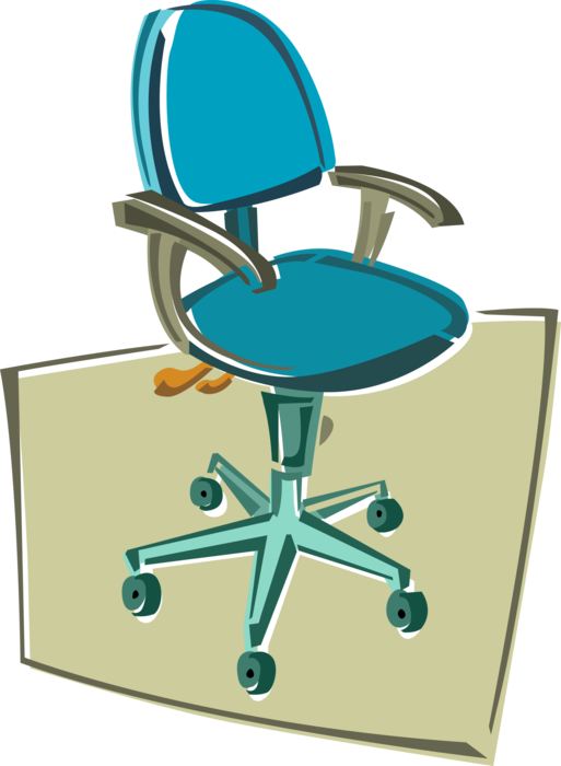 Vector Illustration of Office Steno Chair Furniture on Wheels