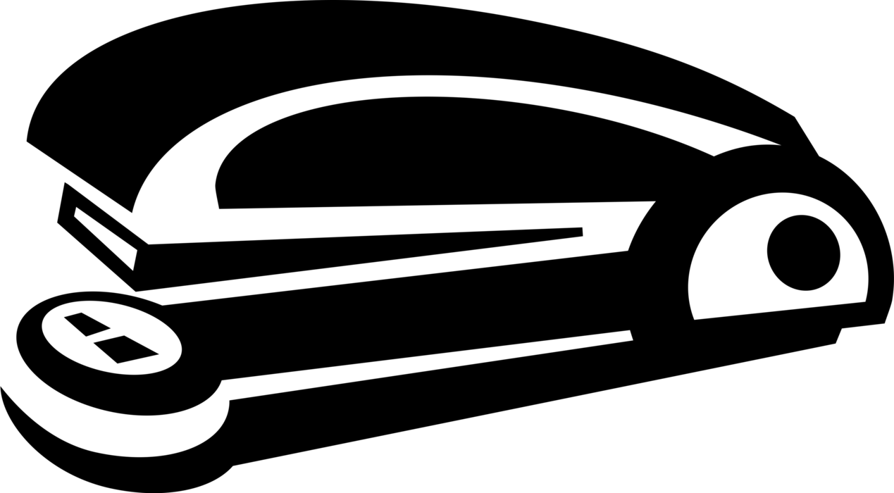 Vector Illustration of Stapler Mechanical Device Joins Pages of Paper with Thin Metal Staple