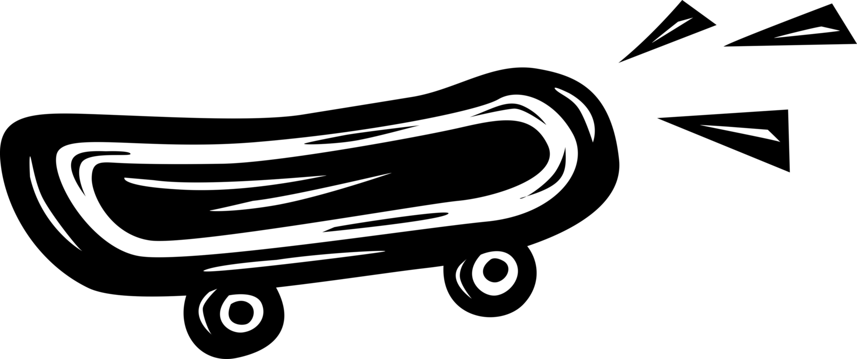 Vector Illustration of Sports Equipment Skateboard on Wheels