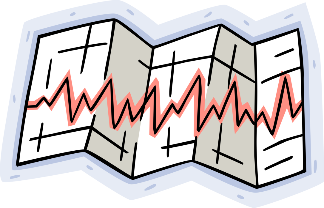 Vector Illustration of Heart Monitoring EKG Electrocardiogram Stress Test Printout