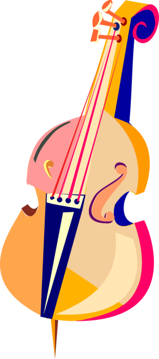 Vector Illustration of Cello Bowed String Musical Instrument