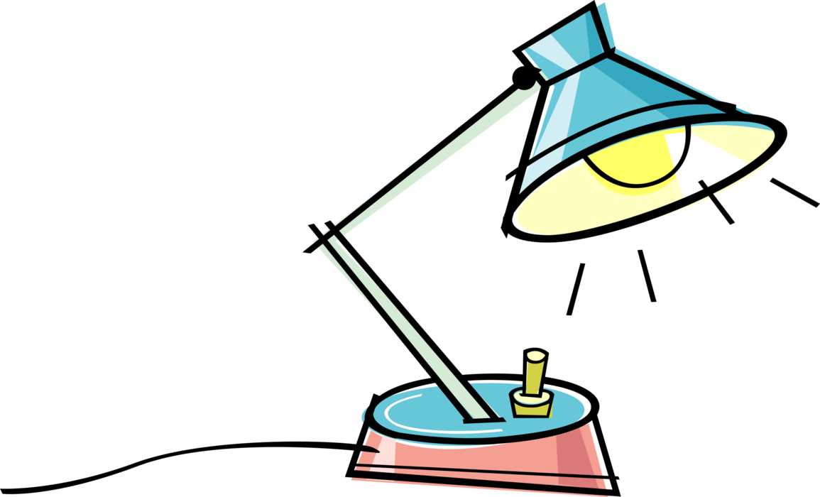 Vector Illustration of Desk Lamp Provides Illuminated Light Source