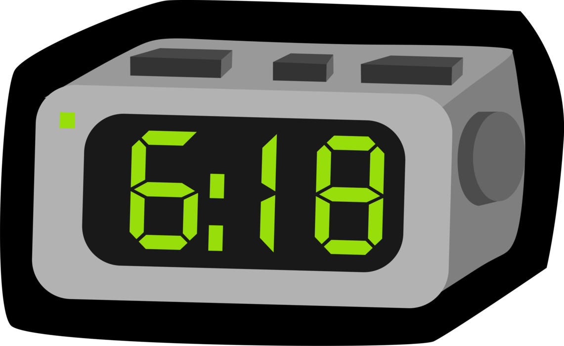 Vector Illustration of Digital Clock Tells Time