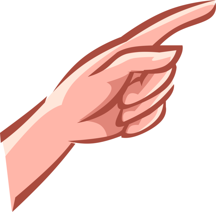 Vector Illustration of Hand Pointing with Index Finger