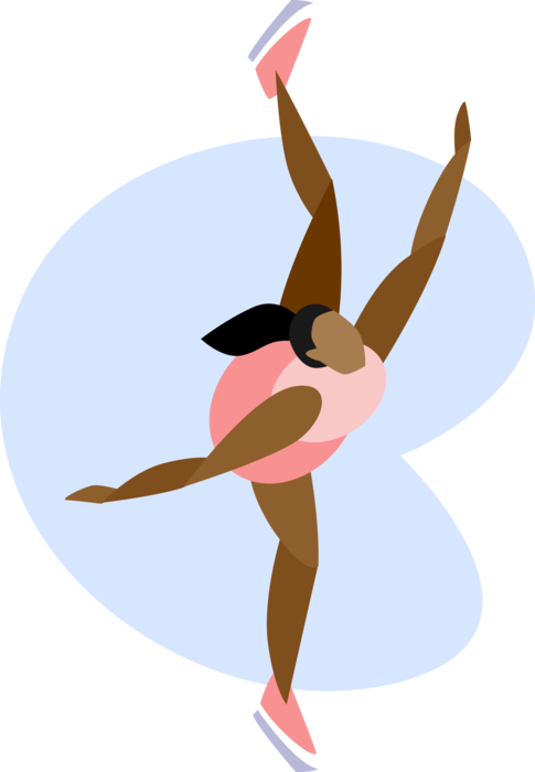 Vector Illustration of Figure Skater Skating in Ice Routine