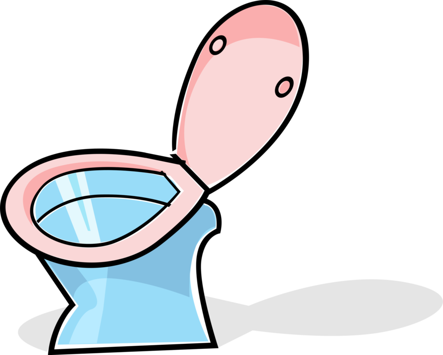 Vector Illustration of Toilet Sanitation Fixture for Disposal of Human Urine and Feces