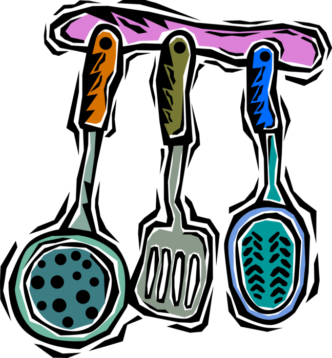 Vector Illustration of Kitchen Kitchenware Cooking Utensils
