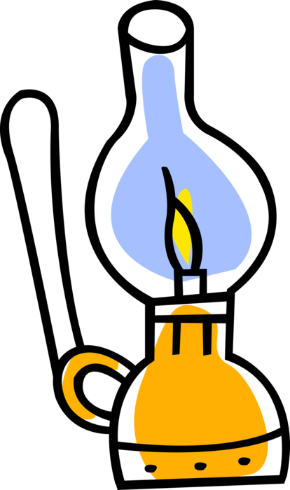 Vector Illustration of Kerosene Oil Lamp Hurricane Lantern Provides Light