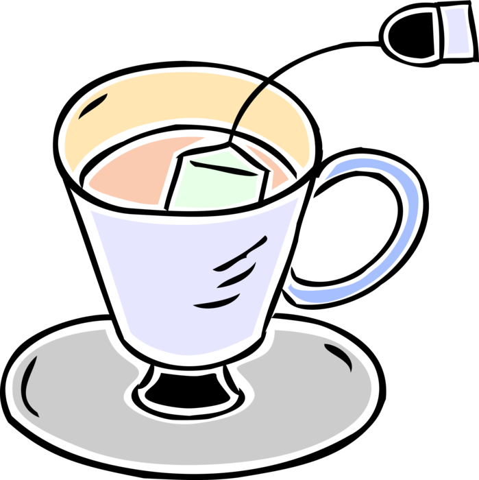 Vector Illustration of Cup of Steeped Tea with Tea Bag