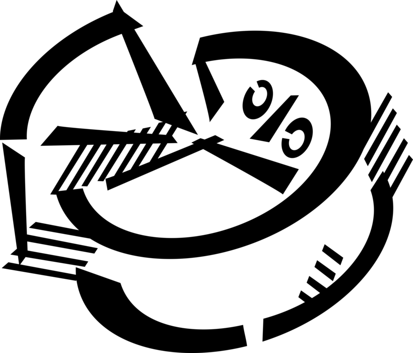 Vector Illustration of Pie Chart Statistical Infographic Divided into Slices to Illustrate Numerical Proportion