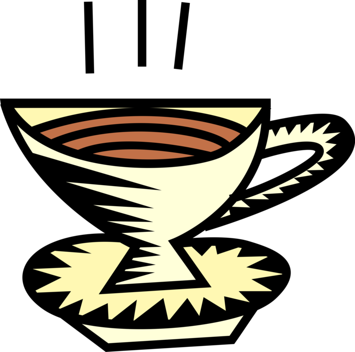 Vector Illustration of Teacup Cup of Tea and Saucer