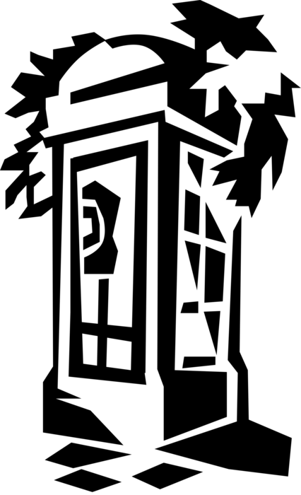 Vector Illustration of United Kingdom Public Telephone Phone Booth