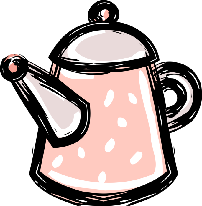 Vector Illustration of Coffee Pot Brews Fresh Coffee