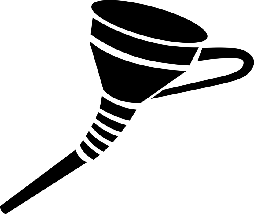 Vector Illustration of Flexible Funnel Channels Liquid