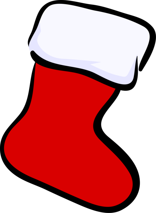 Vector Illustration of Festive Season Christmas Stocking Empty Sock