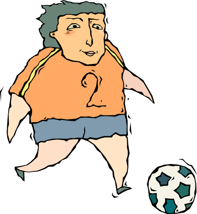 Vector Illustration of Sport of Soccer Football Player Kicks Ball Vector Illustration of Sport of Soccer Football Player Kicks Ball